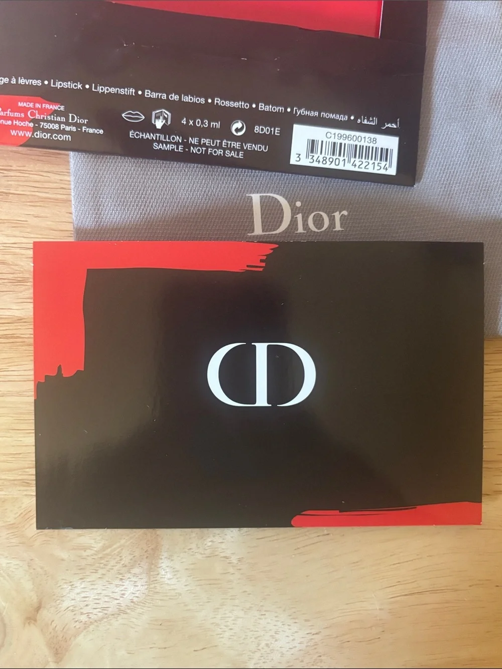 Dior Rouge Lipstick Sample With Dior Drawstring Bag